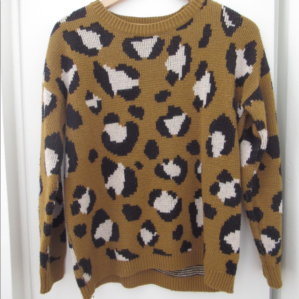 Animal print sweater shirt.